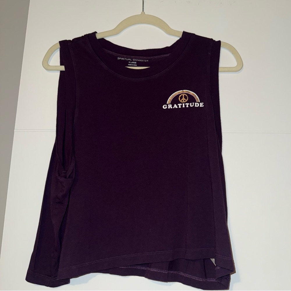 Spiritual Gangster, Currant Attitude is Gratitude Tank Top,  XL